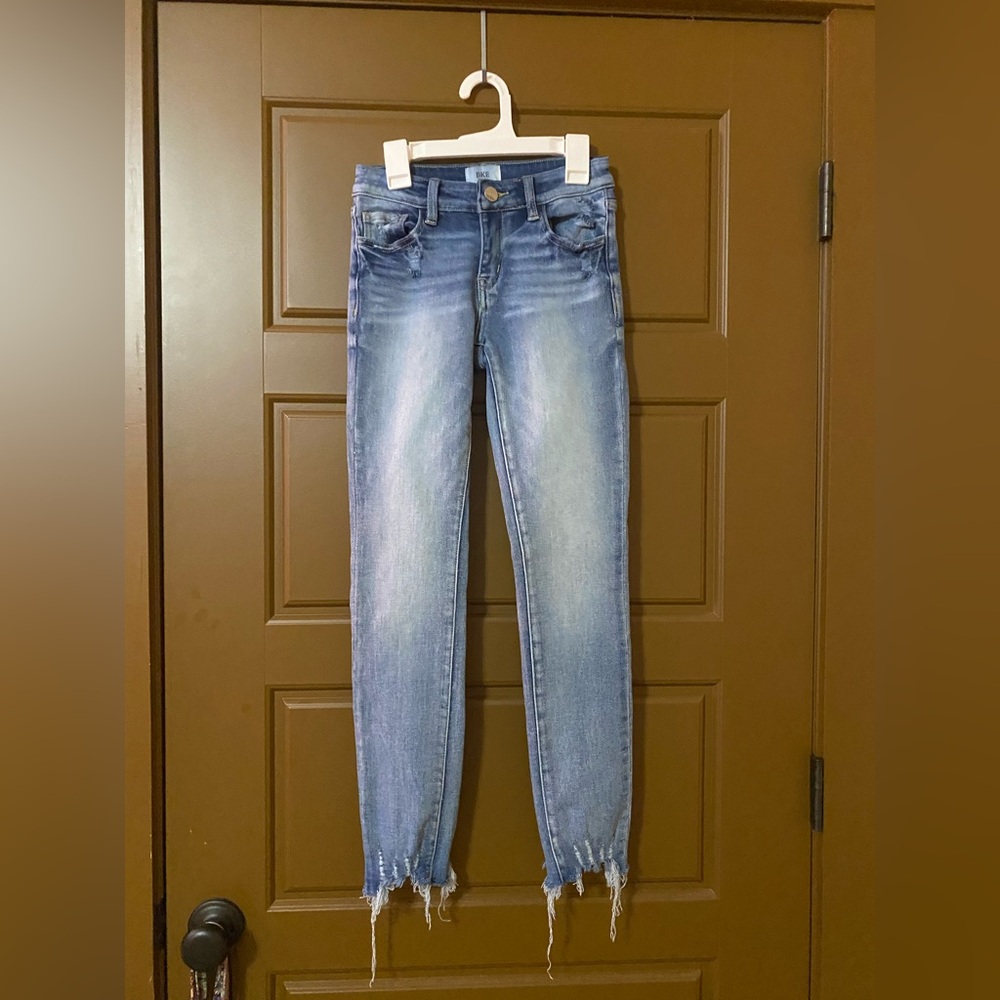 BKE SkinnyGirls Blue Distressed Jeans 12